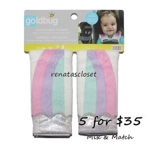 Goldbug On The Goldbug Rainbow Plush Strap Covers NWT/NIP